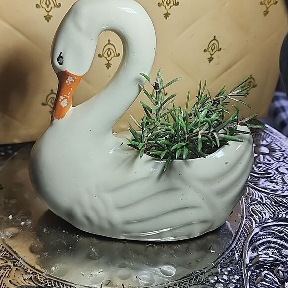 Vintage 1940's Swan Planter Coquette Bridal - Picture 1 of 10